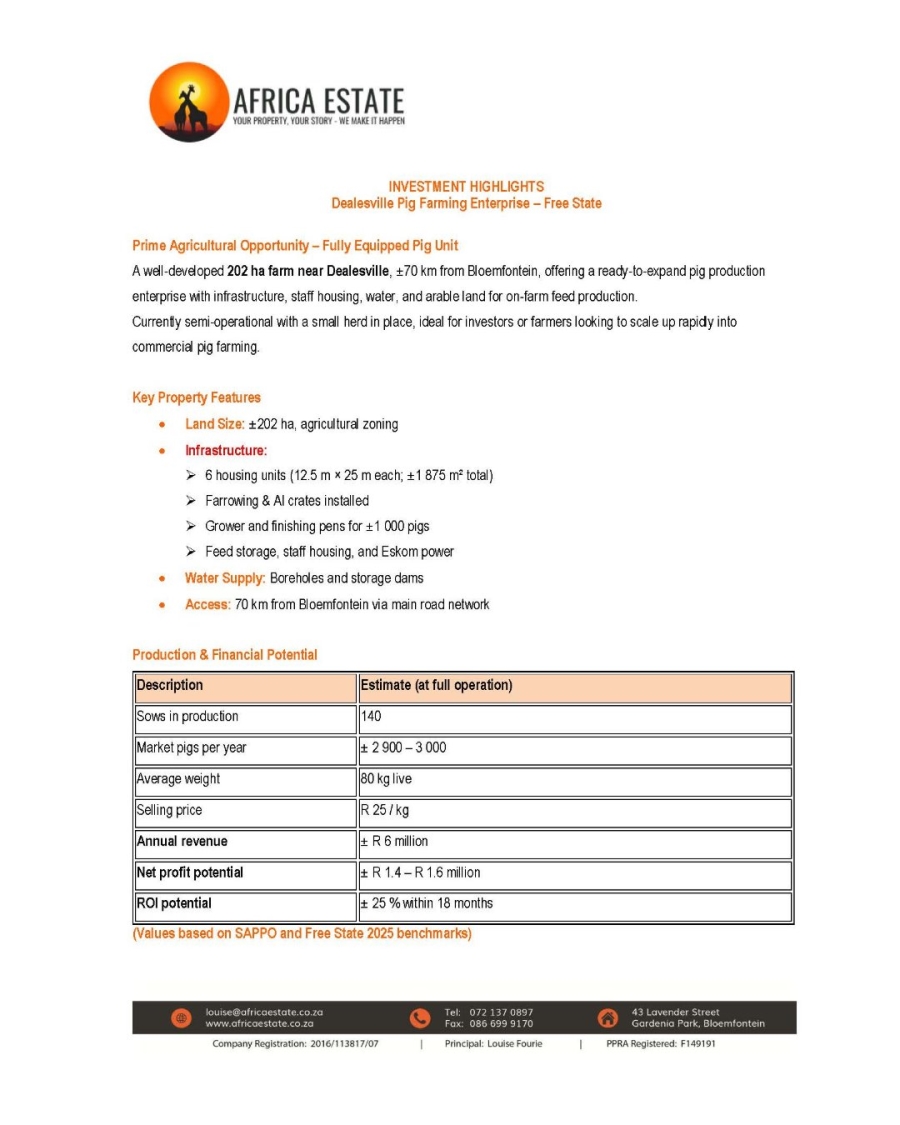 Commercial Property for Sale in Dealesville Free State